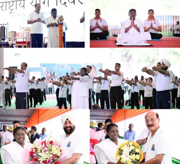 राष्ट्रपति द्रौपदी मुर्मू ने देहरादून में किया 11 वें अंतरराष्ट्रीय योग दिवस का शुभारंभ