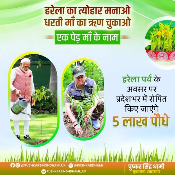 सीएम धामी के नेतृत्व में हरेला पर्व पर रिकॉर्ड बनाएगा उत्तराखंड