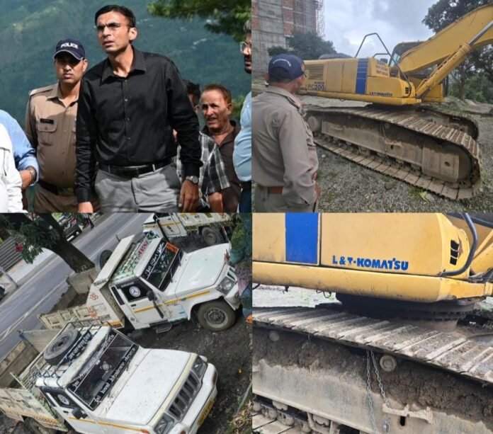 अवैध खनन पर प्रशासन का हंटर; जेसीबी, पोकलैण्ड सहित 4 वाहन सीज; 7.20 लाख अर्थदण्ड