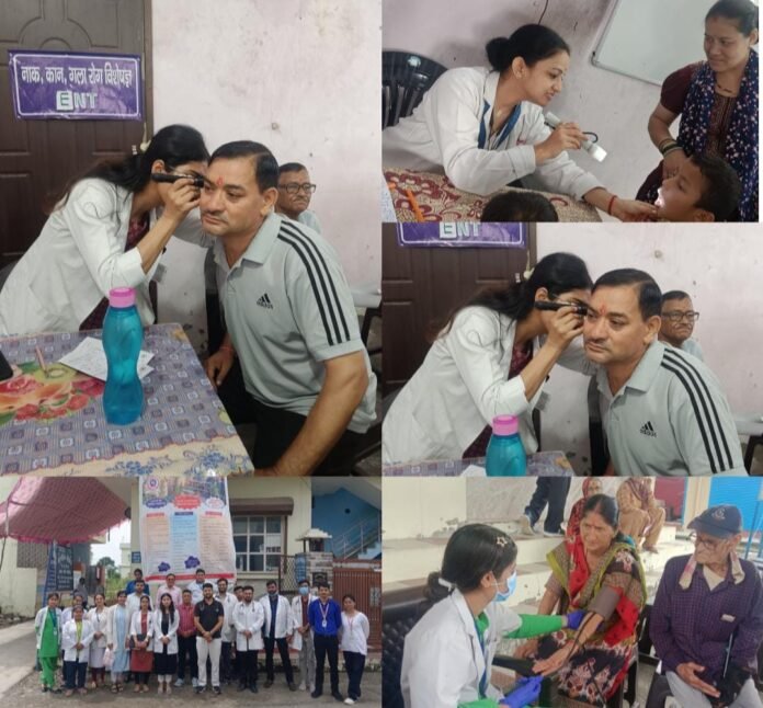 श्री महंत इन्दिरेश अस्पताल द्वारा बालाजी फाउन्डेशन के तत्वाधान में निःशुल्क स्वास्थ्य शिविर का आयोजन