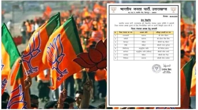 भाजपा ने जारी की 8 जिला पंचायत अध्यक्षों की पहली सूची