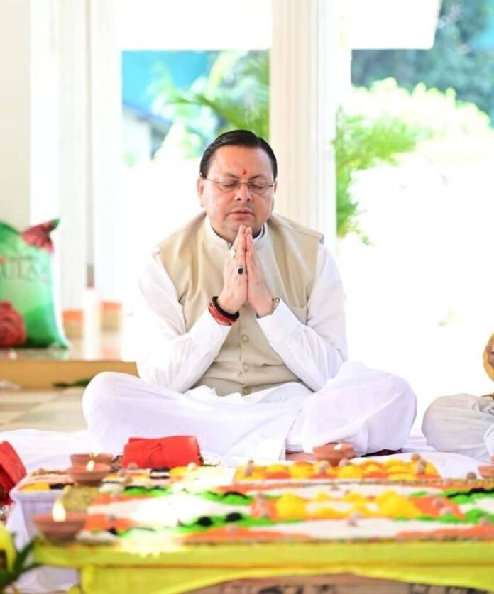 CM धामी ने मां शैलपुत्री की पूजा कर प्रदेश की समृद्धि की कामना की