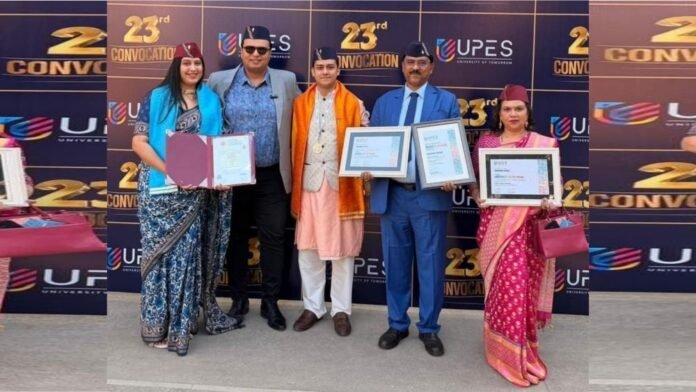 UPES कन्वोकेशन 2025 में उत्तराखंड का परचम- शिखा ध्यानी को इंजीनियरिंग में डायरेक्टर की उपाधि, शशांक ध्यानी को तीन प्रतिष्ठित सम्मान
