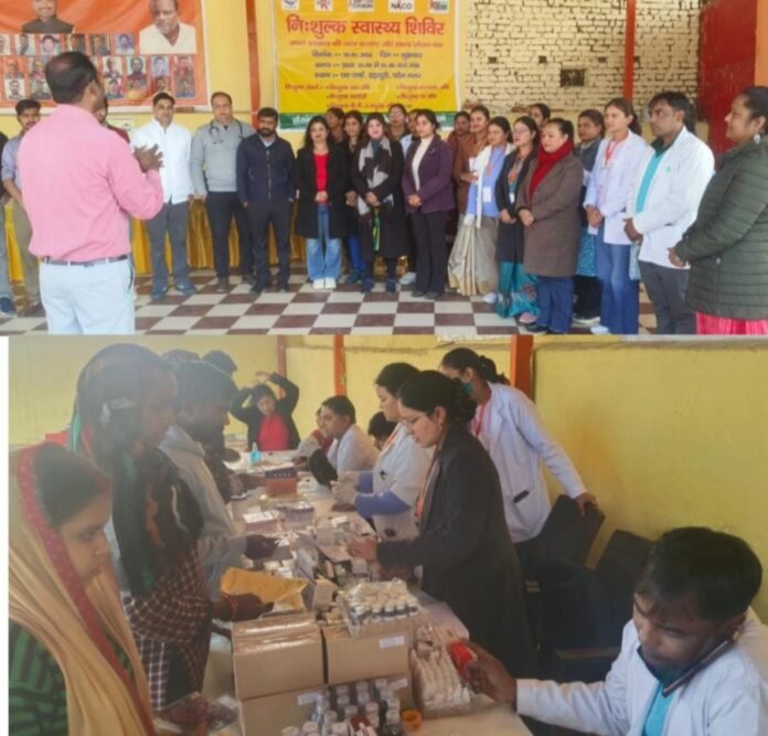 पटेल नगर, भरमपुरी, चट्ट पार्क क्षेत्र में सम्पूर्ण सुरक्षा केंद्र द्वारा एक निःशुल्क स्वास्थ्य शिविर का आयोजन किया गया