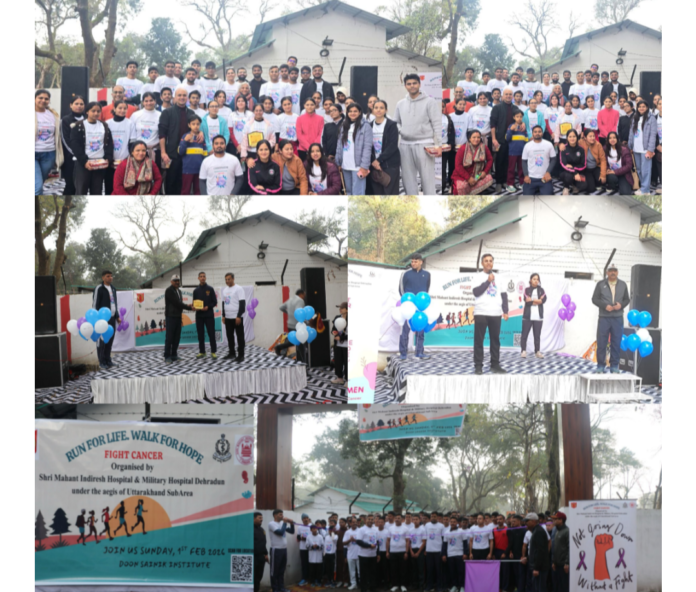 श्री महंत इंदिरेश अस्पताल ने मिलिट्री अस्पताल संग दिया कैंसर जागरूकता का सन्देश