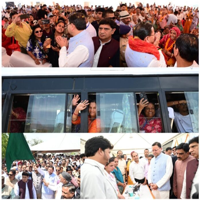 मुख्यमंत्री ने ऋषिकेश से चार धाम जाने वाली बसों को हरी झंडी दिखाकर किया रवाना