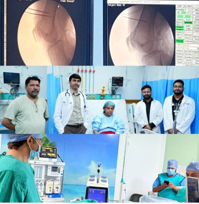 श्री महंत इन्दिरेश अस्प्ताल में बिना सर्जरीघुटने के दर्द का सफल उपचार